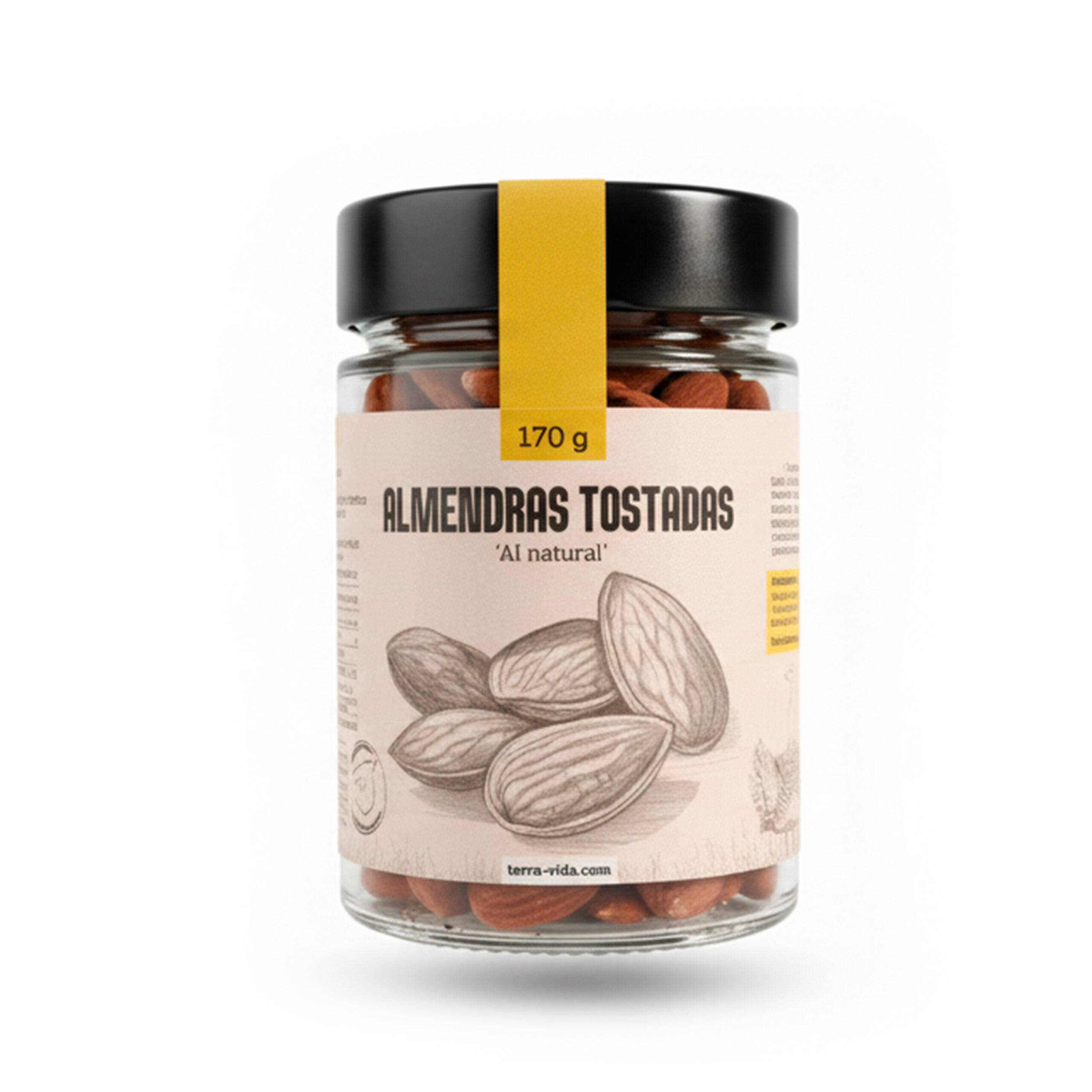 Almendra tostada: Crujiente, aromática y llena de sabor. Una almendra de cultivo propio que demuestra que lo sencillo, cuando se hace bien, puede ser extraordinario.